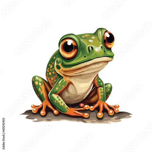 vector cute frog cartoon style