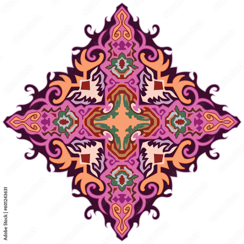 Carpet composition, colorful, white background Carpet composition, colorful, white background