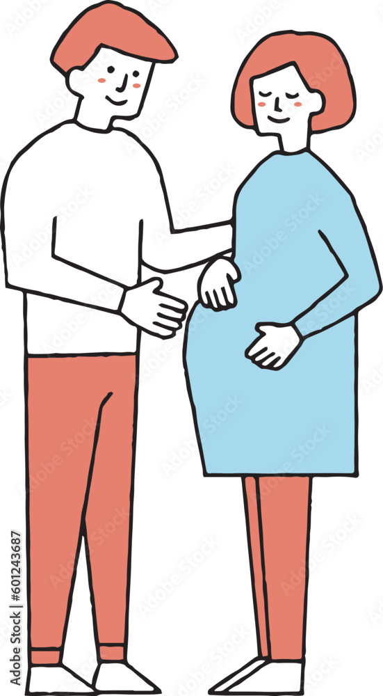 笑顔の妊婦さんと男性