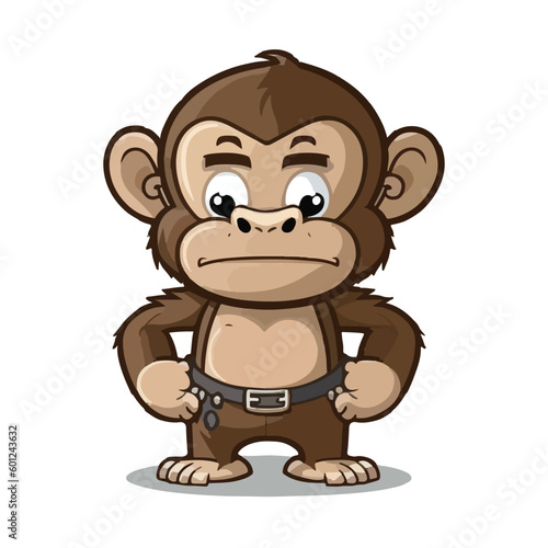 vector cute ape cartoon style