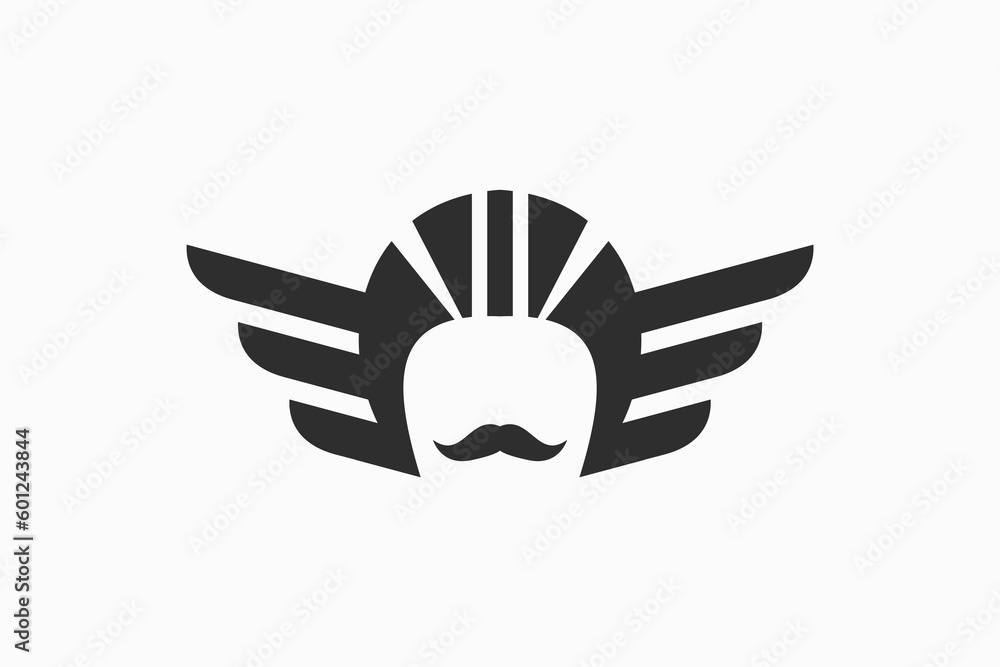 mustache man wearing helmet logo vector premium design mustache man wearing helmet logo vector premium design