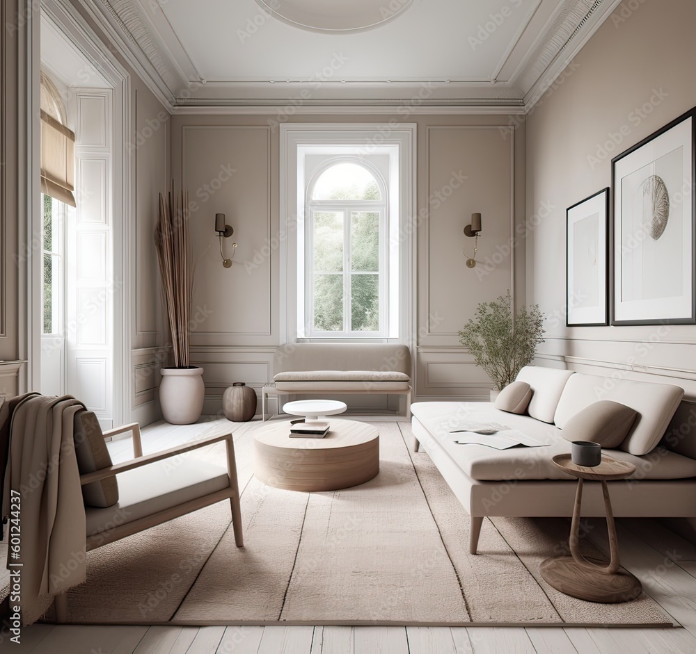 Large luxury modern bright interiors Living room. Generative Ai. Large luxury modern bright interiors Living room. Generative Ai.