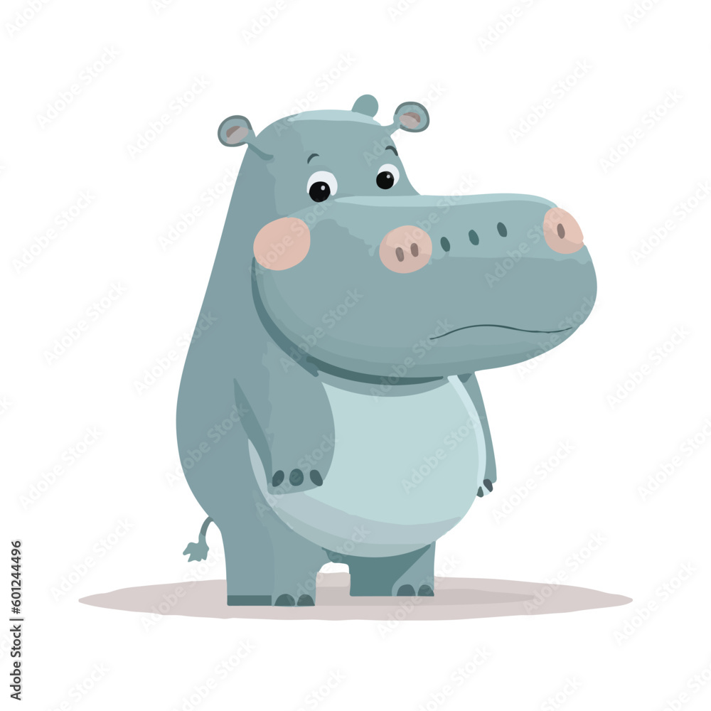 vector cute Hippopotamus cartoon style vector cute Hippopotamus cartoon style