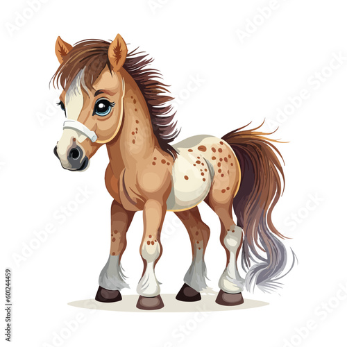 vector cute horse cartoon style