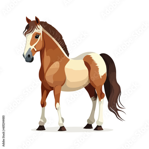 vector cute horse cartoon style