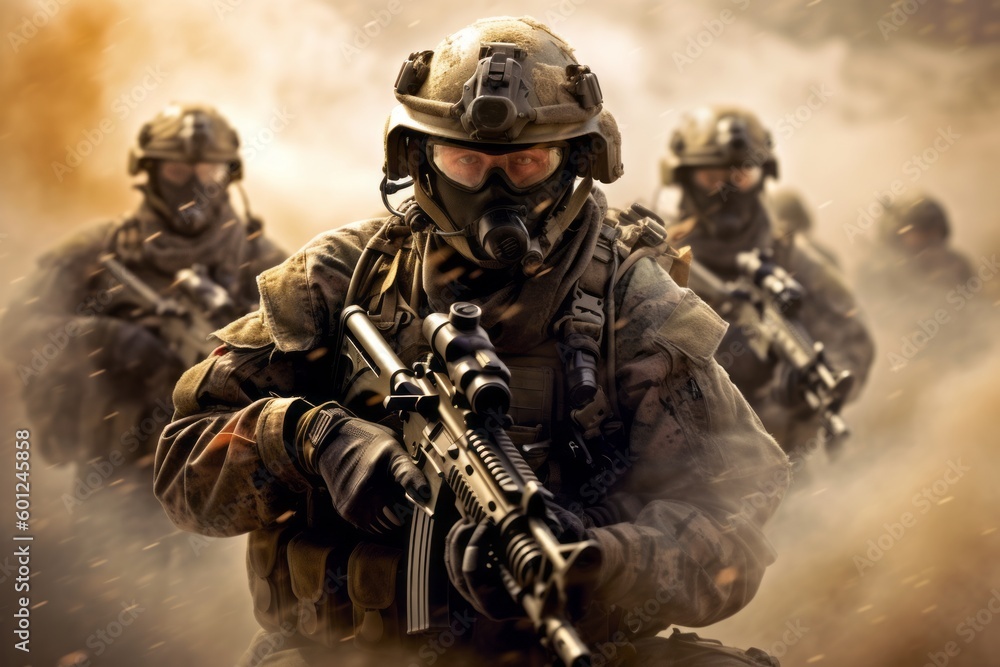 military training combat, generative Ai image military training combat, generative Ai image