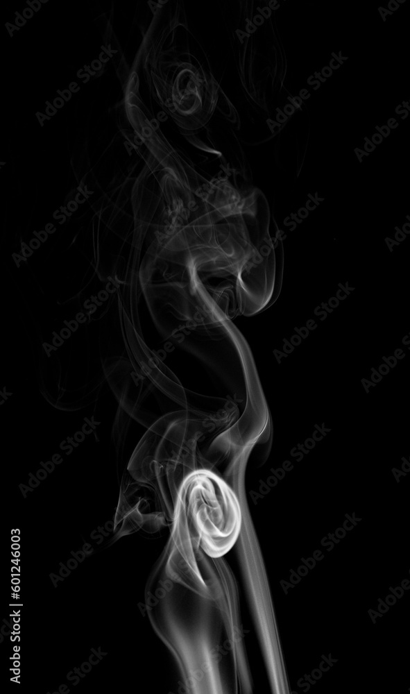 movement of smoke on black background, smoke background, abstract smoke on black background. Aromatic smoke coming out from Dhoop Cone movement of smoke on black background, smoke background, abstract smoke on black background. Aromatic smoke coming out from Dhoop Cone
