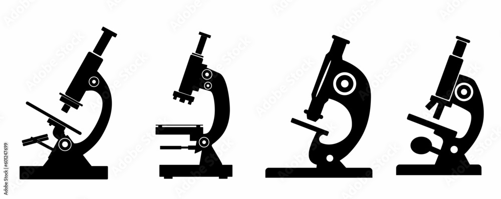 vector from microscope silhouettes collection vector from microscope silhouettes collection