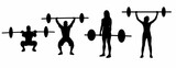 Vector weightlifting silhouette, icon