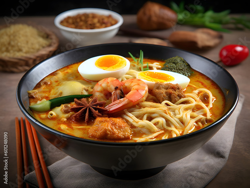 Generative Ai: Curry mee in the black bowl