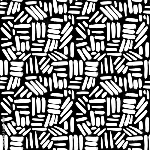 abstract brush line seamless pattern black background