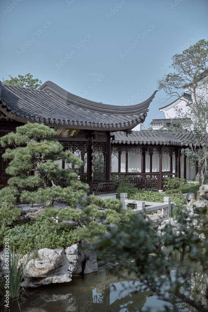 chinese temple in spring