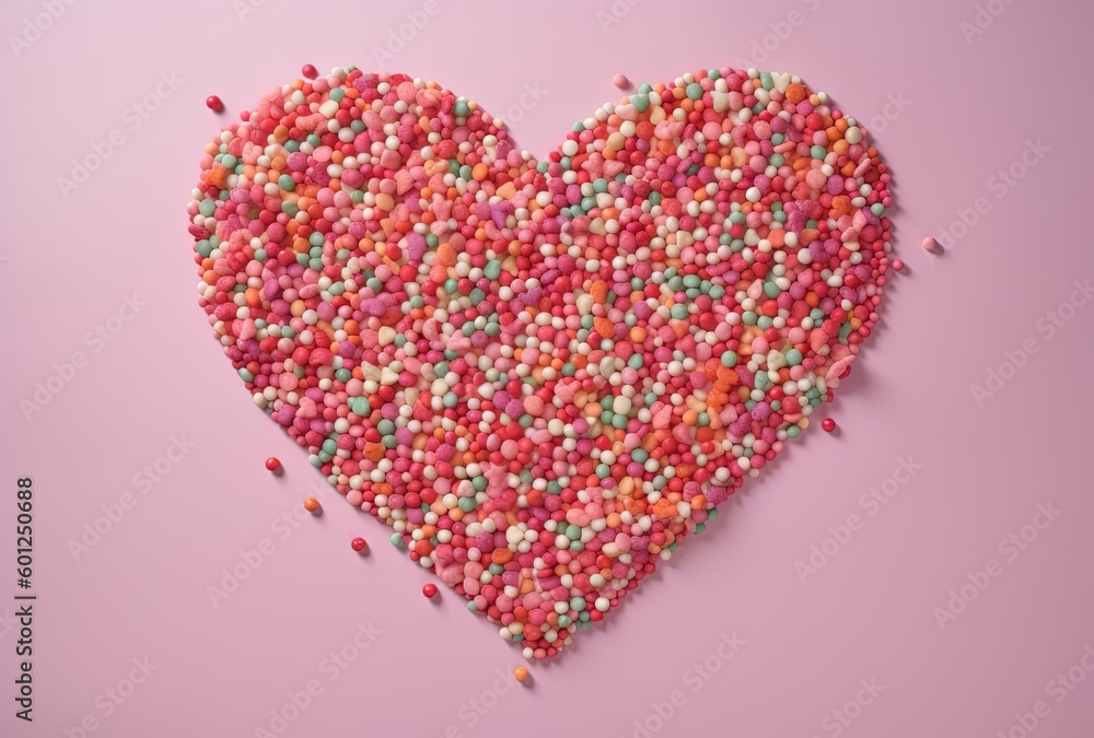 a heart shaped with different colored sprinkles, generative ai