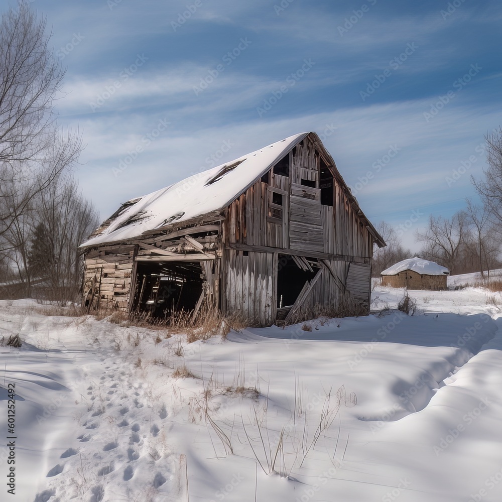 barn in winter barn in winter