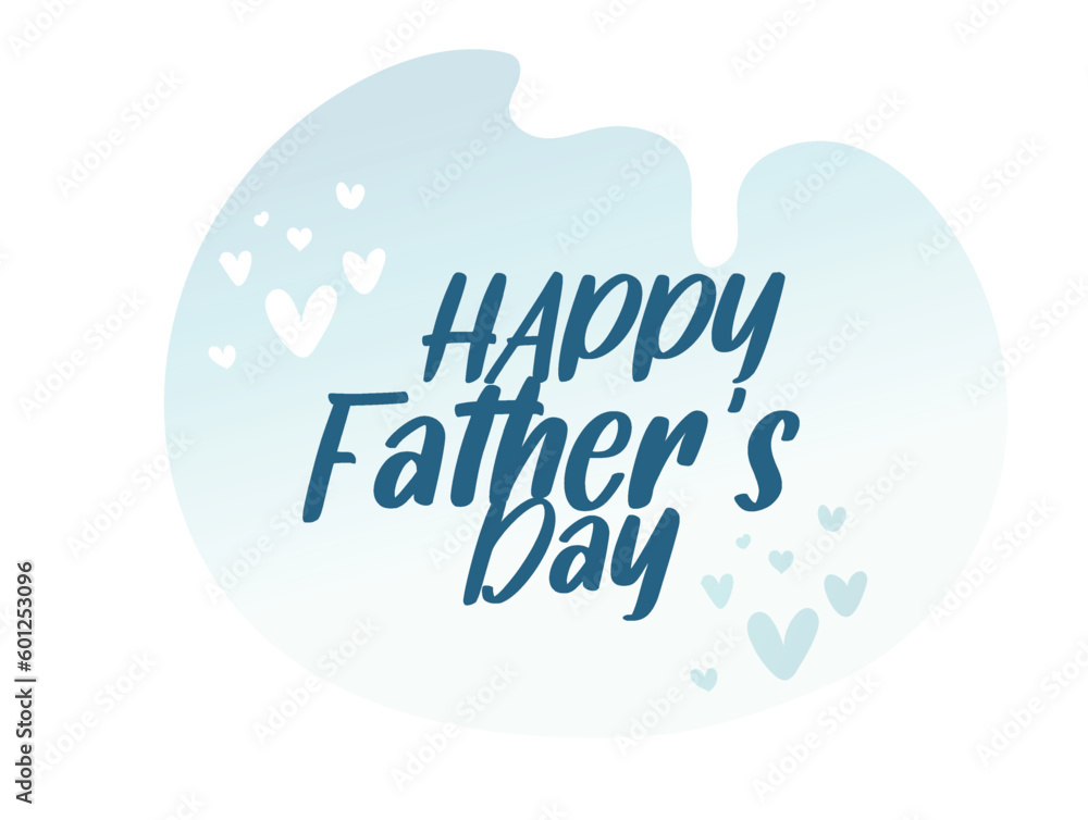 Happy Father's Day poster or banner, his shoulders and looking up. Cute boy with dad playing
