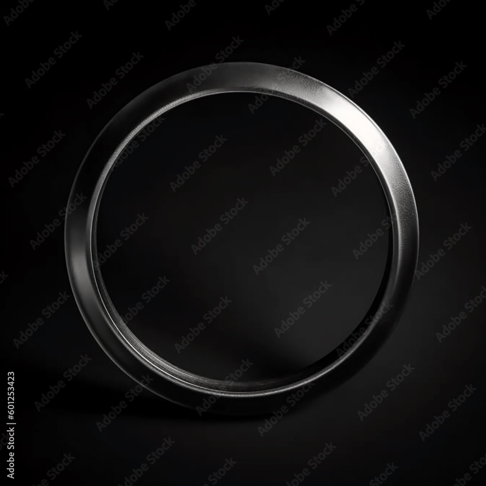 Stainless steel ring isolated on dark background