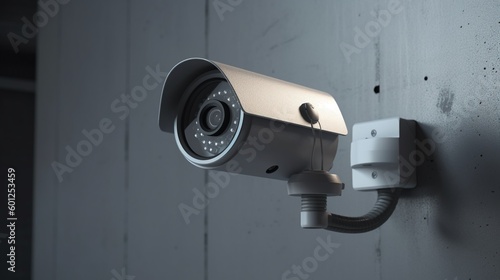 security camera isolated on concrete wall