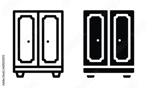 Cupboard icon with outline and glyph style.