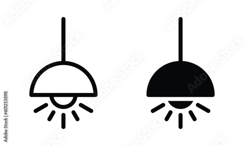 Lamp icon with outline and glyph style.