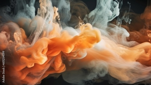 Abstract orange dynamic smoke swirl background