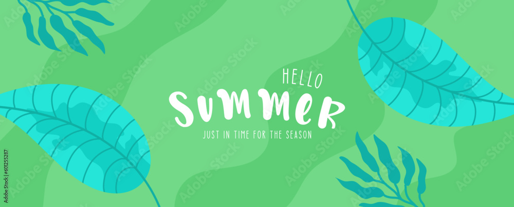 Colorful summer background layout banner design. landscape poster, greeting card, header to website