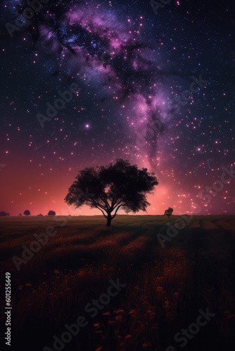 sunset in the forest