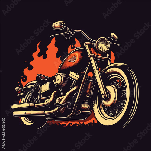 Vintage retro classic motorcycle logo badge illustration