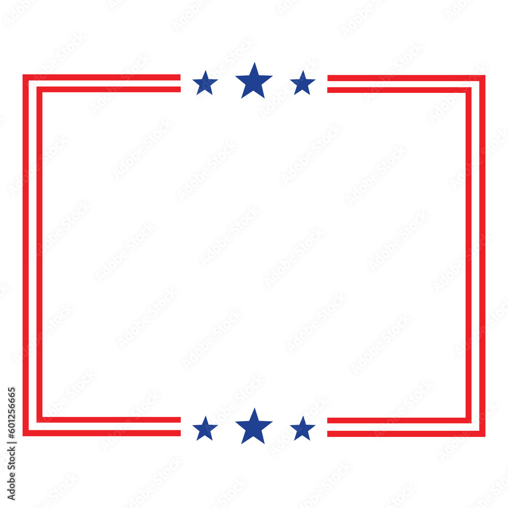 America American Flag Square Frame Banner Badge Design Template - obrazy, fototapety, plakaty 