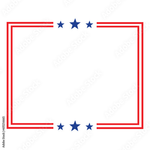 America American Flag Square Frame Banner Badge Design Template photo