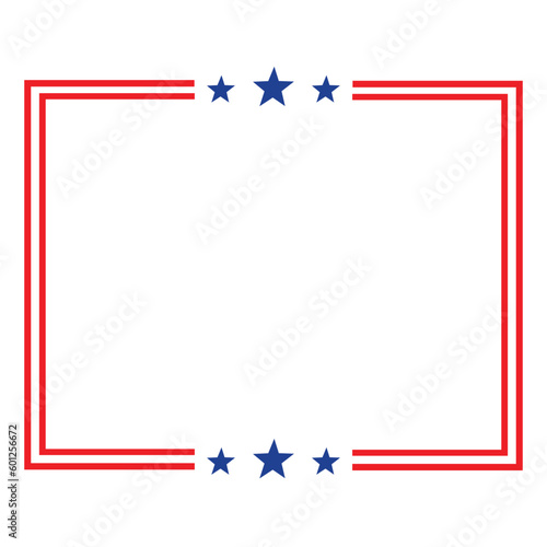 America American Flag Square Frame Banner Badge Design Vector Template
