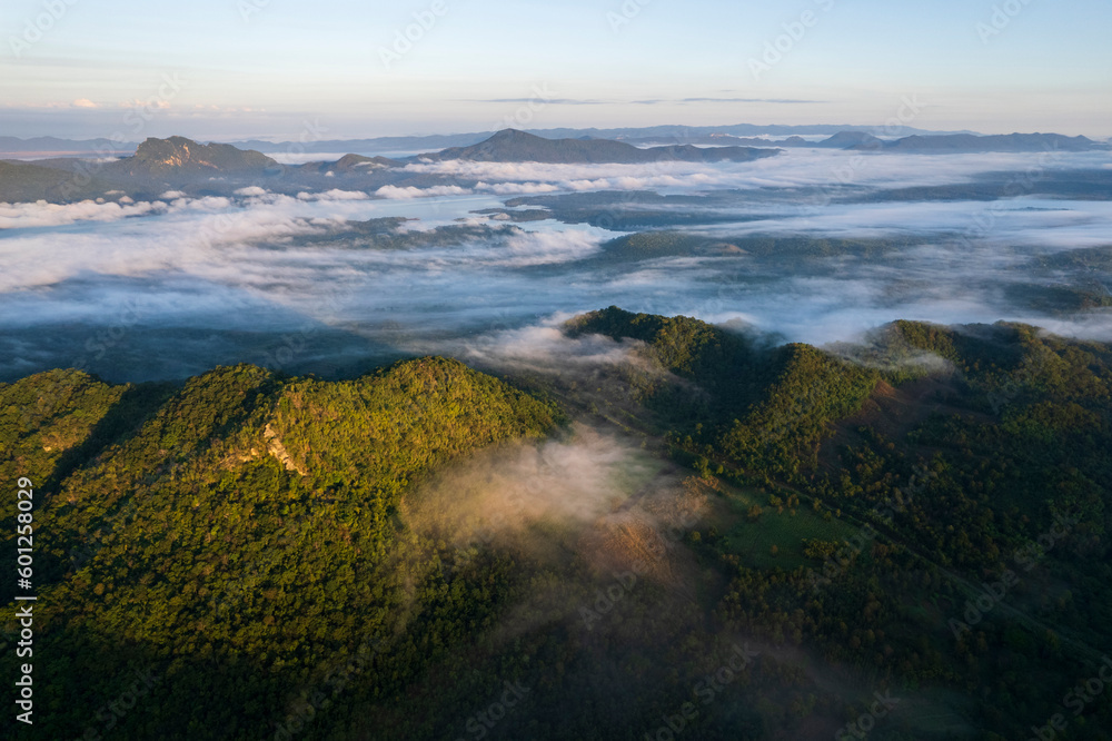 Top view Landscape of Morning Mist with Mountain Top view Landscape of Morning Mist with Mountain