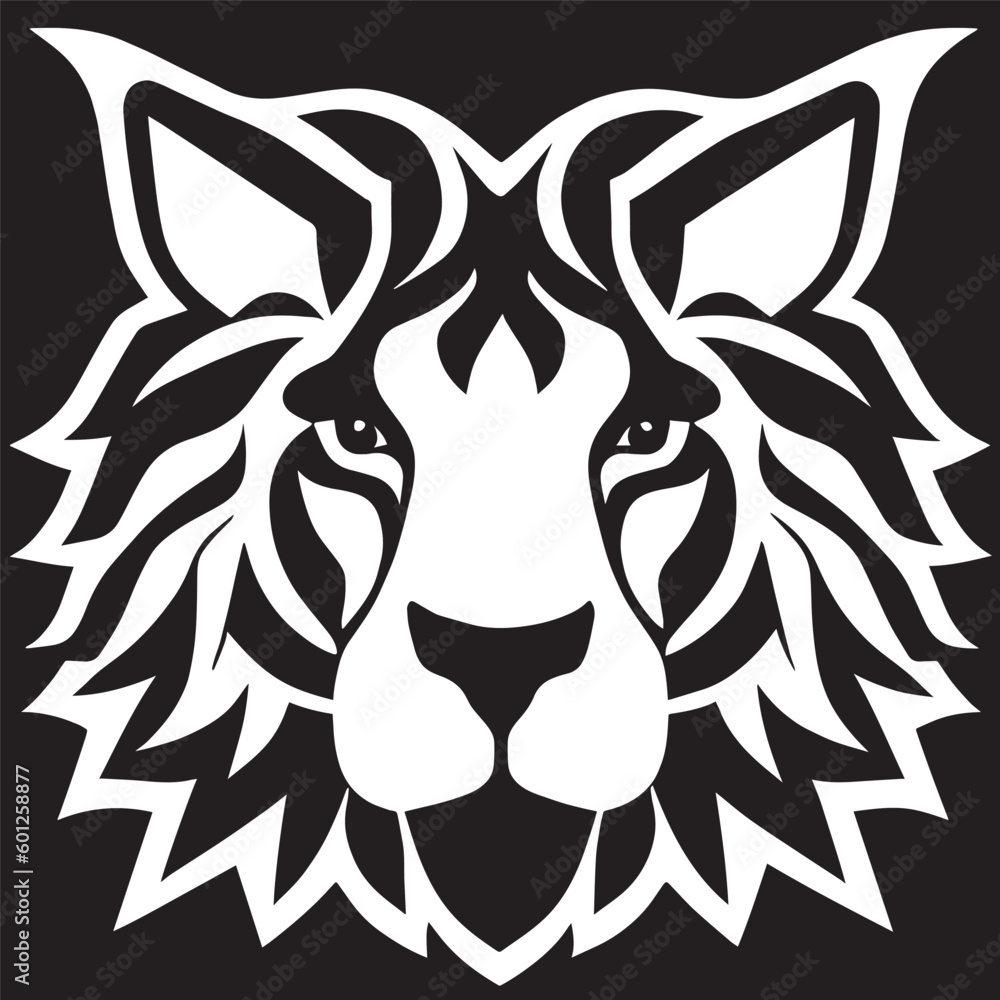Obraz premium Animal head vector design black and white