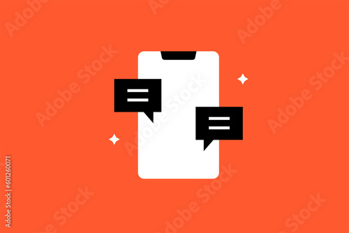 texting illustration in flat style design. Vector illustration