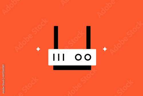 router wireless illustration in flat style design. Vector illustration