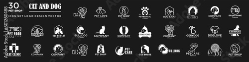 Dog Cat Pet Shop icon set Vector Logo design .This logo could be use as logo of pet shop, pet clinic