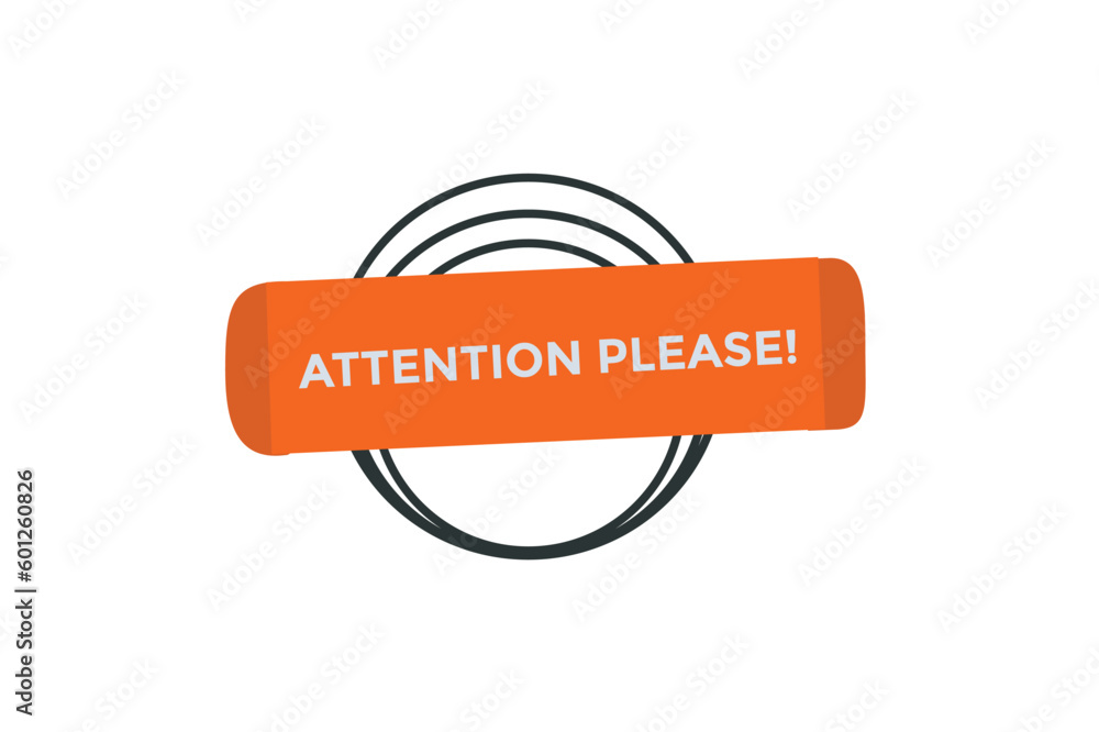Fototapeta premium Attention please button web banner templates. Vector Illustration