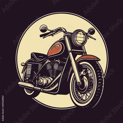 Vintage retro classic motorcycle logo badge illustration