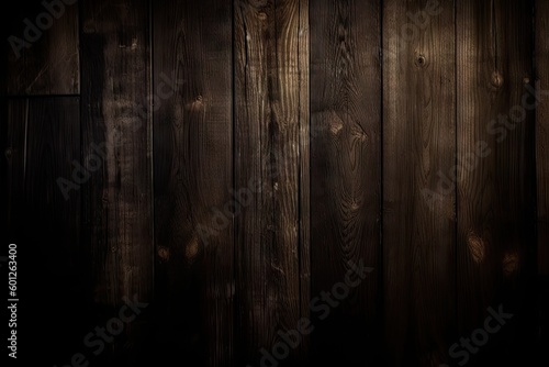 Vintage Wooden Texture Background with Dark Plank Board and Grunge Design. Generative AI illustrations.  © Thares2020