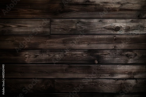 Vintage Wooden Texture Background with Dark Plank Board and Grunge Design. Generative AI illustrations. 