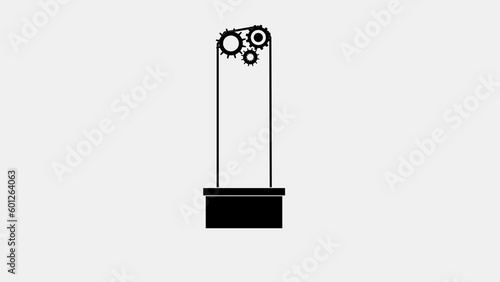 animation of elevator.  empty elevator 