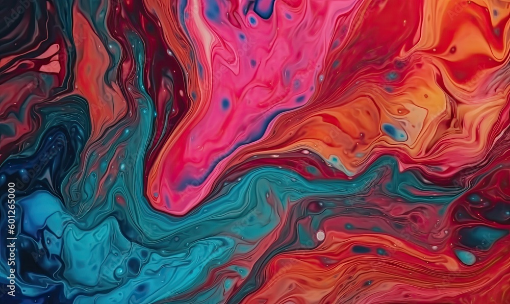 Colorful liquid ink creating a mesmerizing background. Creating using generative AI tools