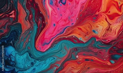 Colorful liquid ink creating a mesmerizing background. Creating using generative AI tools