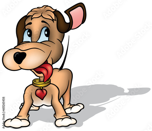 Cute Brown Doggy with Tongue Out and Blue Eyes