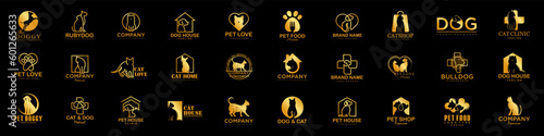 Dog Cat Pet Shop icon set Vector Logo design .This logo could be use as logo of pet shop, pet clinic