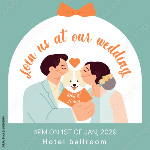wedding day. Wedding invitation design template.