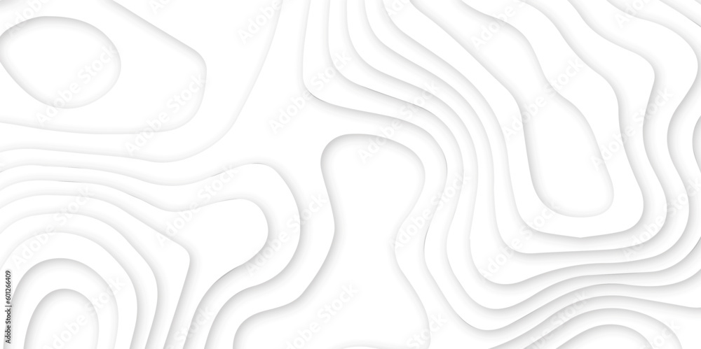 Abstract wavy line 3d paper cut white background. Topographic canyon geometric map relief texture with curved layers and shadow. Abstract realistic papercut decoration textured with wavy layers Abstract wavy line 3d paper cut white background. Topographic canyon geometric map relief texture with curved layers and shadow. Abstract realistic papercut decoration textured with wavy layers
