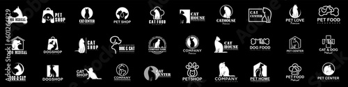 Dog Cat Pet Shop icon set Vector Logo design .This logo could be use as logo of pet shop, pet clinic