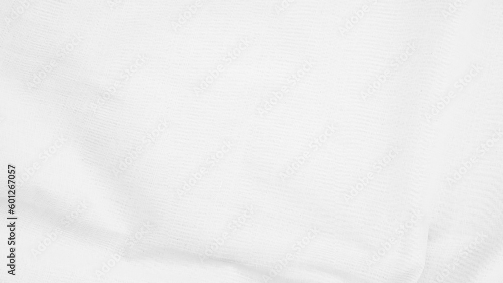 Obraz premium Organic Fabric cotton backdrop White linen canvas crumpled natural cotton fabric Natural handmade linen top view background organic Eco textiles White Fabric linen texture
