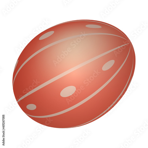 Festive holiday Easter egg. Realistic mother of pearl shiny egg decorated with matte pink ornament. Realistic 3d vector isolated on white background