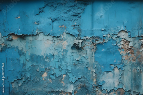 peeling blue wall background